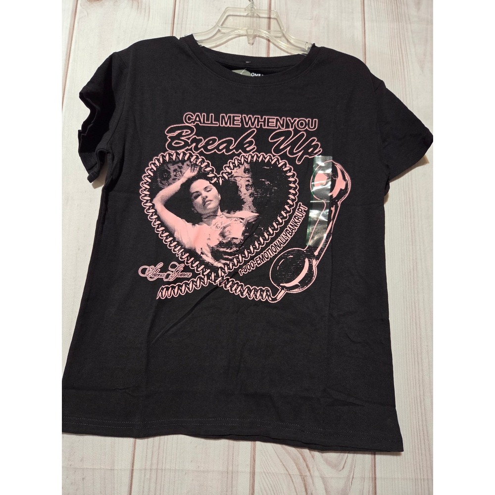 Selena Gomez Call Me When You Break Up Graphic Tee Black Pink Medium NWT‎